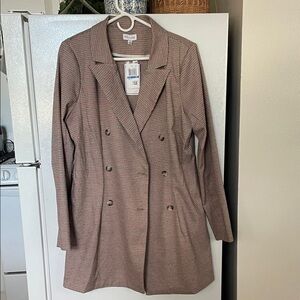 NWT‎ KIT + SKY XL Women's Brown Multicolored Double-Breasted Jacket